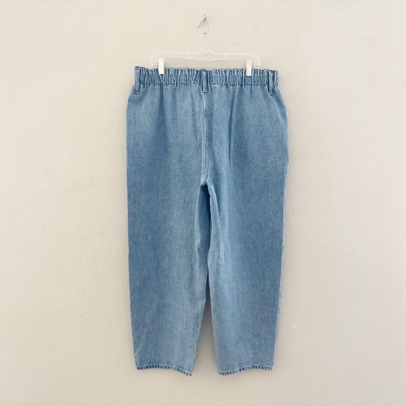 Madewell Pull On Balloon Barrel Jeans Womens XL Light Denim Wash Casual Comfy - Picture 6 of 13